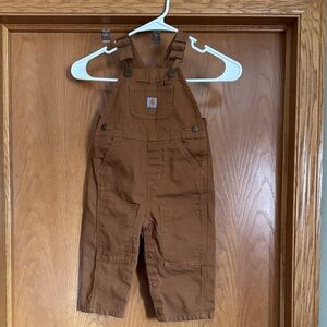 Carhartt Kids Brown Duck Overalls with Front Pocket